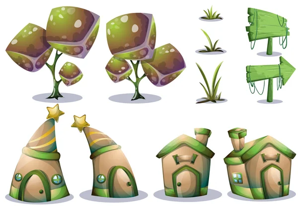 Cartoon vector nature landscape object with separated layers for game art and animation — Stockový vektor