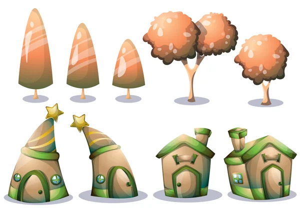 Cartoon vector nature landscape object with separated layers for game art and animation — Stock vektor