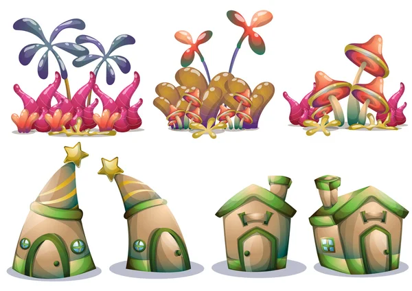 Cartoon vector nature landscape object with separated layers for game art and animation — ストックベクタ