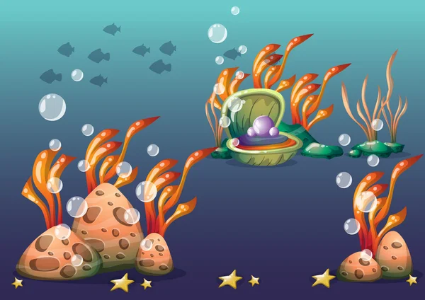 oyun sanat ve animasyon için ayrı katmanları ile vektör sualtı nesneleri çizgi film