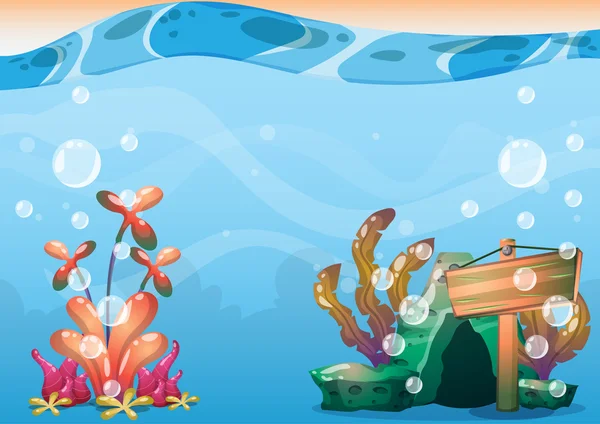 Мультяшний векторний підводний фон з розділеними шарами для ігрового мистецтва та анімації — стоковий вектор