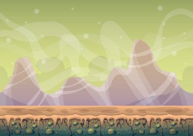 çizgi film vektör doğa manzara arka plan ile oyun sanat ve animasyon için ayrı katmanlar