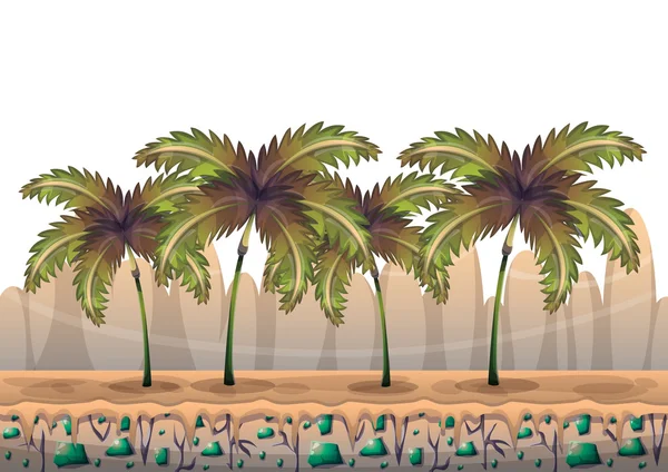 Cartoon vector nature landscape background with separated layers for game art and animation — Διανυσματικό Αρχείο