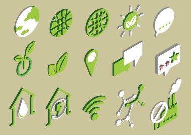 bilgi grafik Eko simgelerin illüstrasyon kavramı ayarla