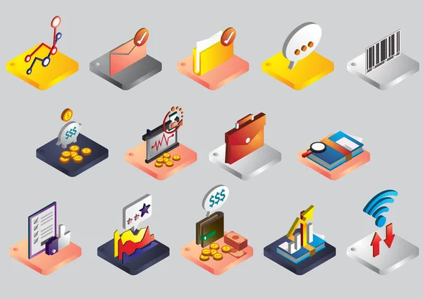 Illustration of info graphic business icons set concept — Stock Vector
