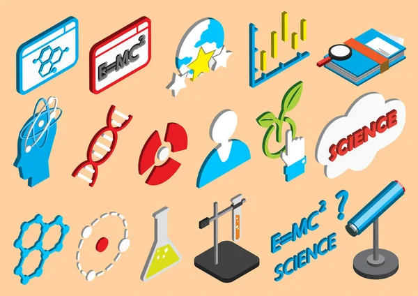 Ilustración de iconos de ciencia gráfica info set concept — Vector de stock