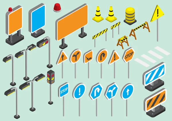 Ilustración de información gráfica señales de tráfico iconos conjunto concepto — Vector de stock