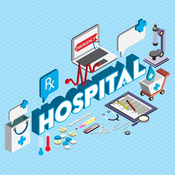 Illustrazione di info grafica ospedale icone set concept — Vettoriale Stock