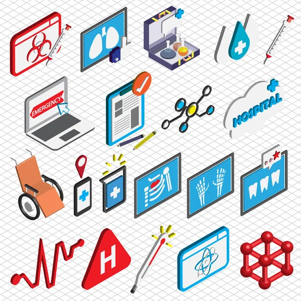Ilustração de informações gráfico hospital ícones definir conceito —  Vetores de Stock