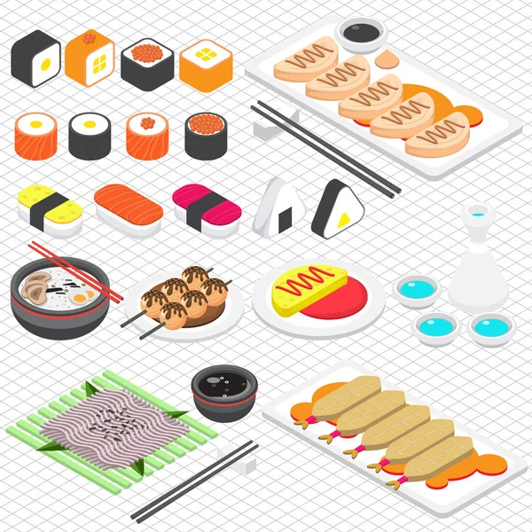 Illustrazione di info grafica giapponese cibo concetto — Vettoriale Stock