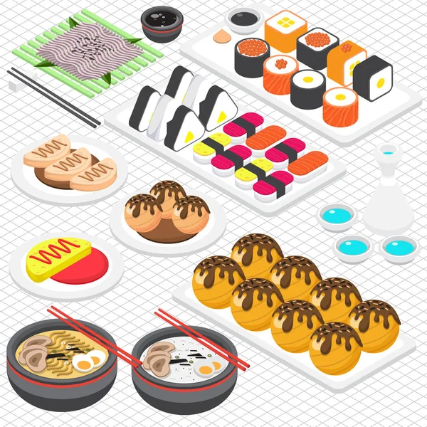 Ilustrace konceptu info grafické japonské jídlo — Stockový vektor