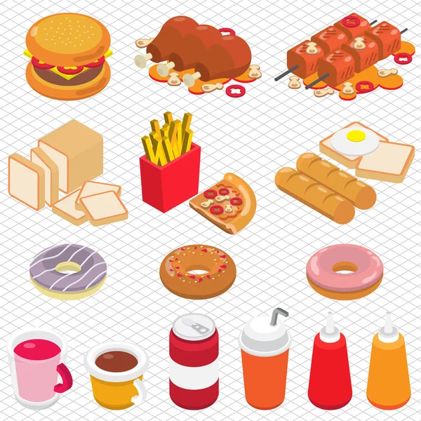 Ilustración de info concepto de comida chatarra gráfica — Vector de stock