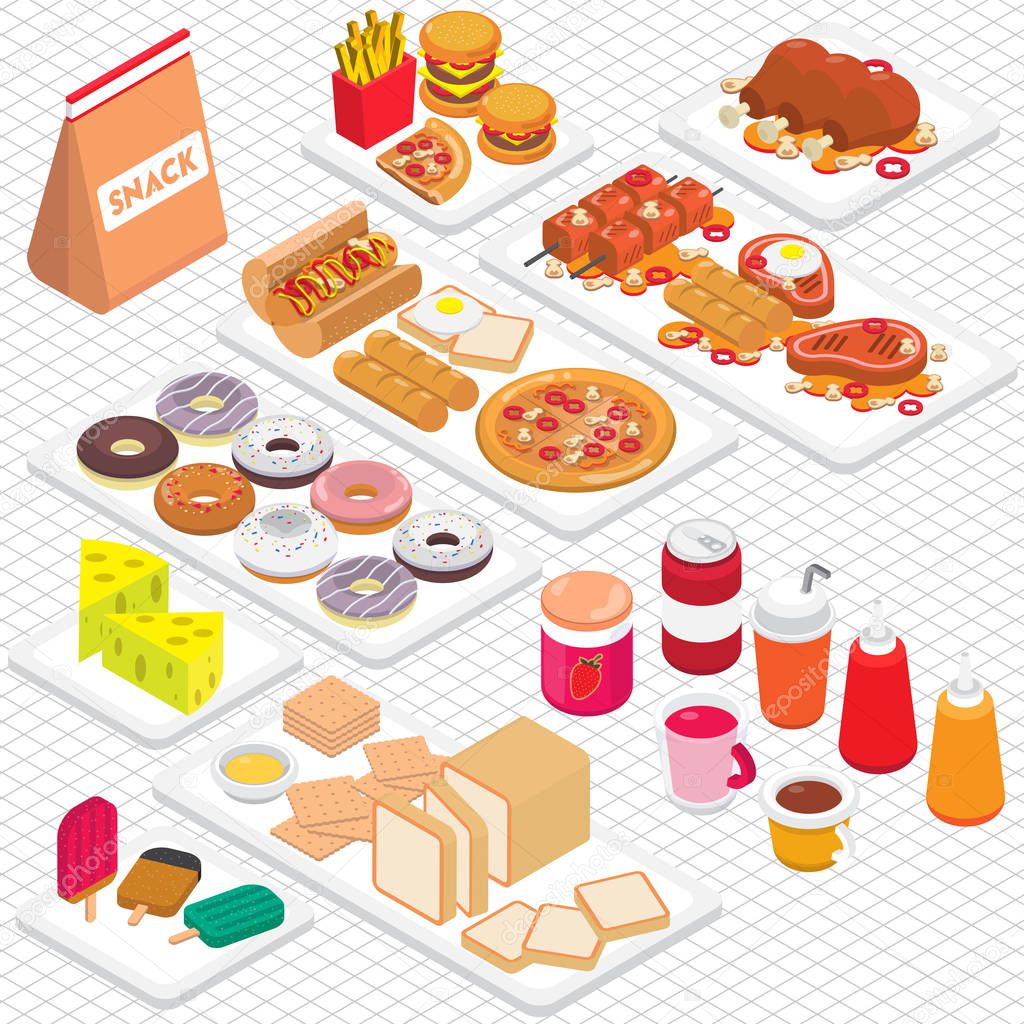 illustration of info graphic junk food concept