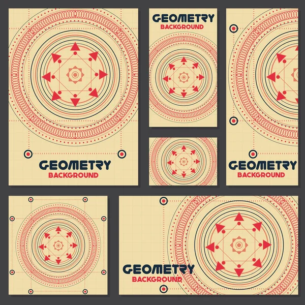 Staré retro geometrie Vintage styl pozadí Design šablony — Stockový vektor