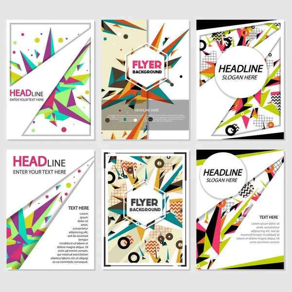 Baixo Poly Flyer estilo fundo Design Template — Vetor de Stock