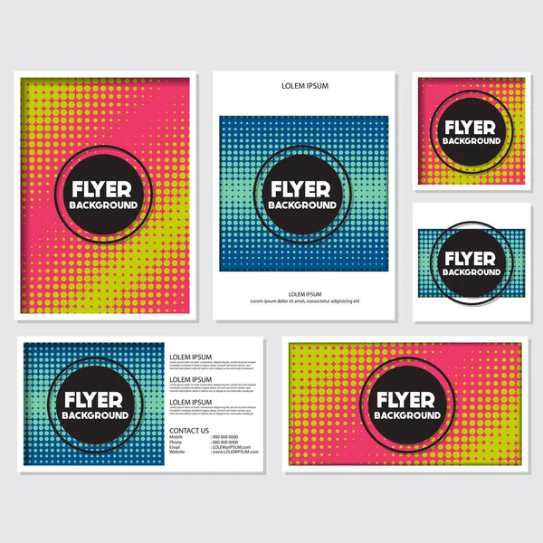 Halftone Flyer stijl achtergrond ontwerpsjabloon — Stockvector