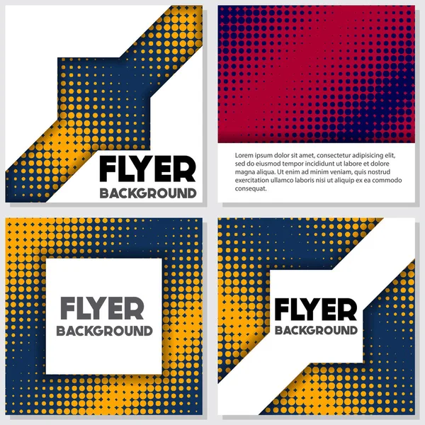 Halftone Flyer stijl achtergrond ontwerpsjabloon — Stockvector