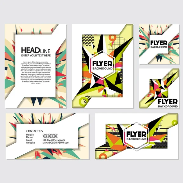 Laag Poly Flyer stijl achtergrond ontwerpsjabloon — Stockvector