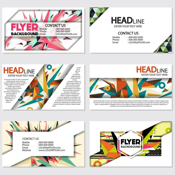 Baixo Poly Flyer estilo fundo Design Template — Vetor de Stock