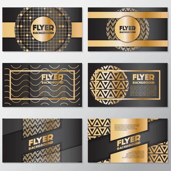 Ouro banner fundo flyer estilo Design Template — Vetor de Stock