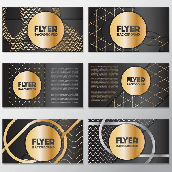 Gold Banner Hintergrund Flyer Stil Design-Vorlage — Stockvektor