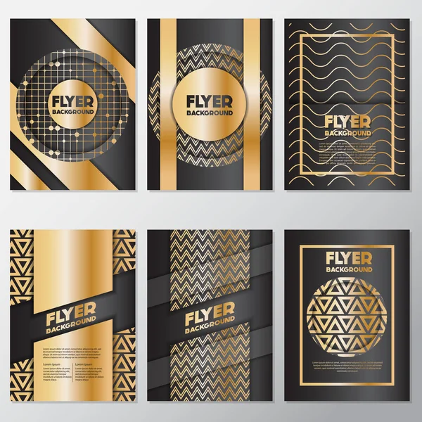 Gouden banner flyer achtergrondstijl ontwerpsjabloon — Stockvector