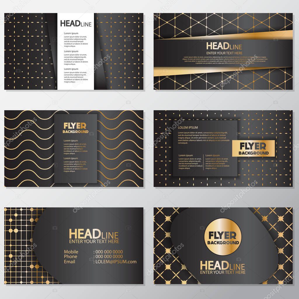 Gold banner background flyer style Design Template