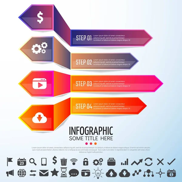 Πρότυπο σχεδίασης Infographics βέλος — Διανυσματικό Αρχείο