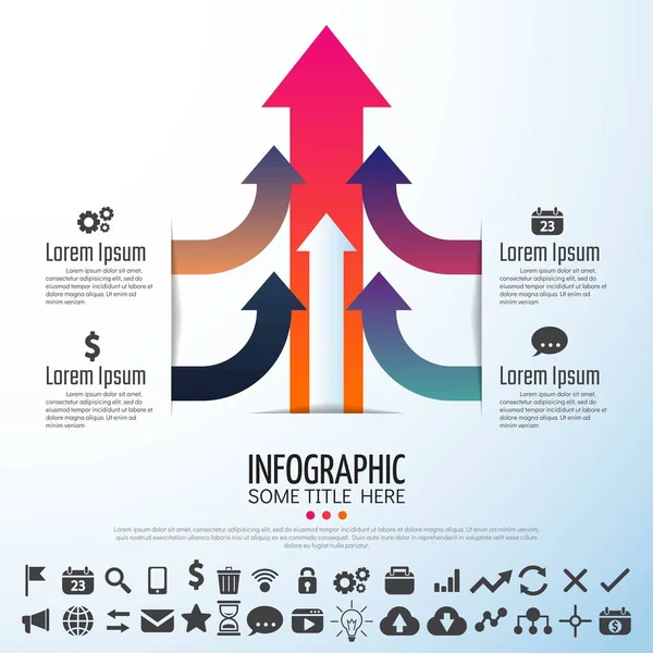 Plantilla de diseño de Infografías de Flecha — Archivo Imágenes Vectoriales