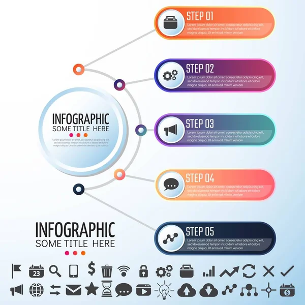 Plantilla de diseño de infografías de círculo — Archivo Imágenes Vectoriales