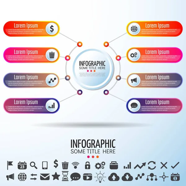 Modèle de conception d'infographie de cercle — Image vectorielle