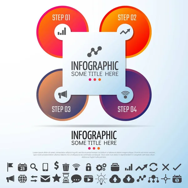 Plantilla de diseño de infografías de círculo — Archivo Imágenes Vectoriales