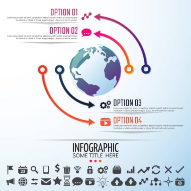 Dünya harita Infographics tasarım şablonu