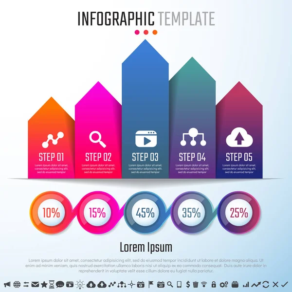 Infographics tasarım şablonu — Stok Vektör