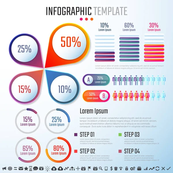 インフォ グラフィック デザイン テンプレート — ストックベクタ