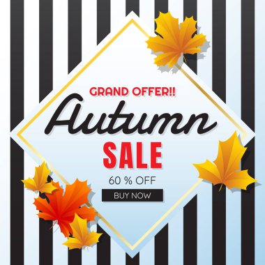 sonbahar Satılık şablon afiş vektör arka plan