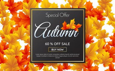 sonbahar Satılık şablon afiş vektör arka plan