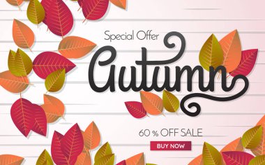 sonbahar Satılık şablon afiş vektör arka plan