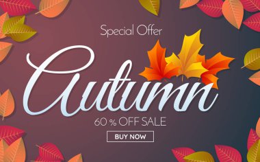 sonbahar Satılık şablon afiş vektör arka plan