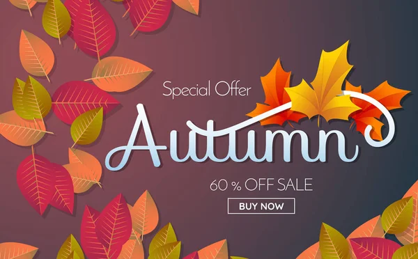 sonbahar Satılık şablon afiş vektör arka plan
