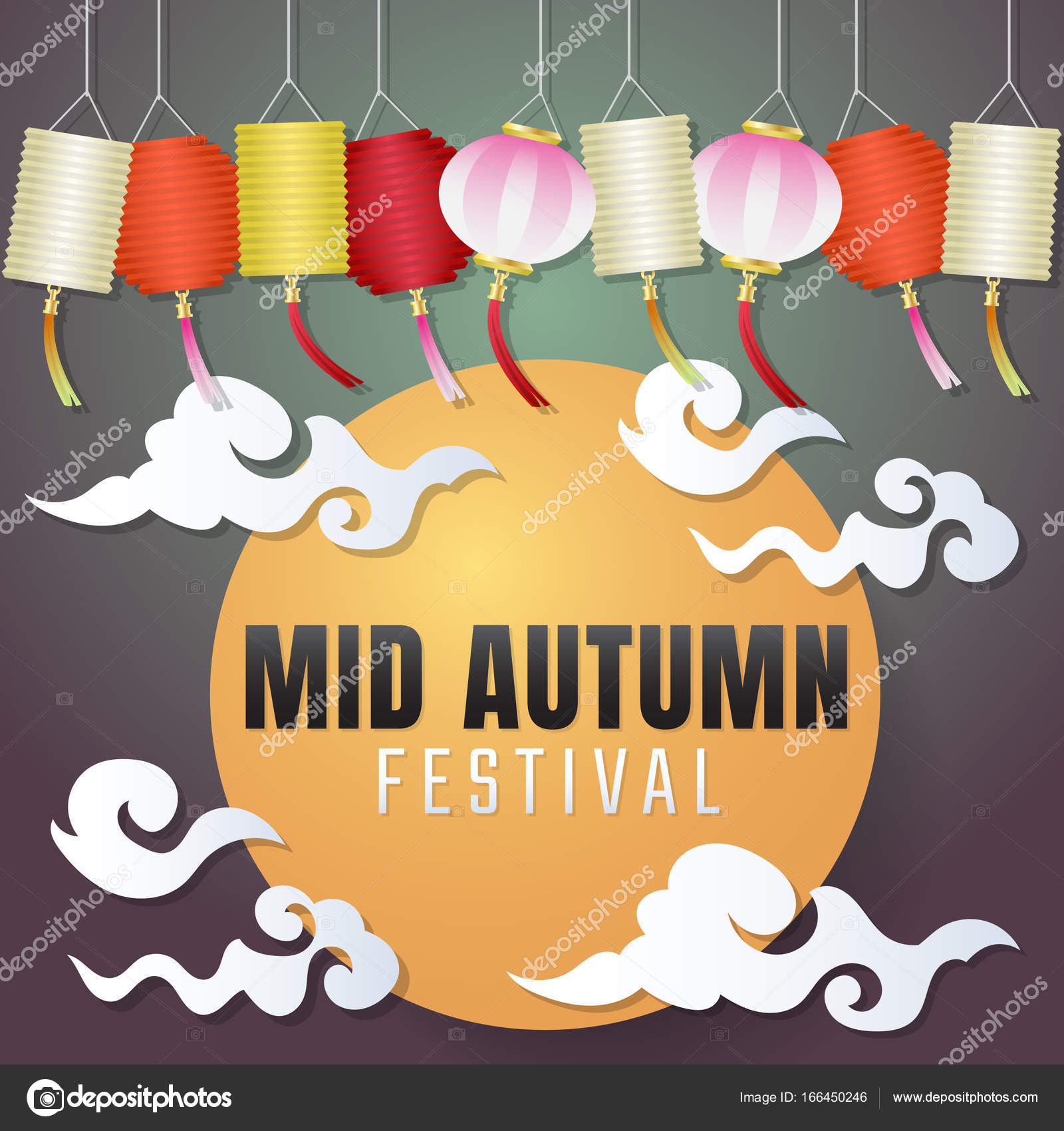 Mid Autumn Festival Vector Background Stock Vector C Toonsteb 166450246