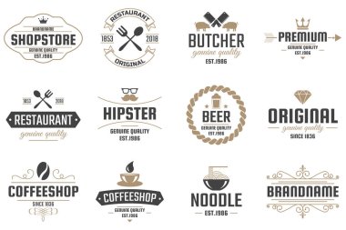 Restoran Retro vektör Logo afiş için