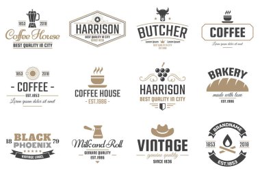 Restoran Retro vektör Logo afiş için