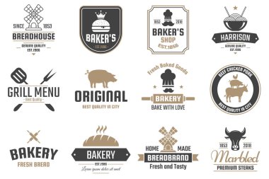 Restoran Retro vektör Logo afiş için