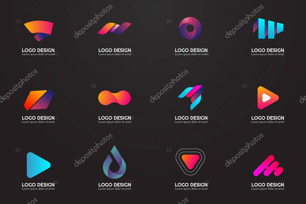 Modern Minimal Vector Logo for banner, poster, flyer