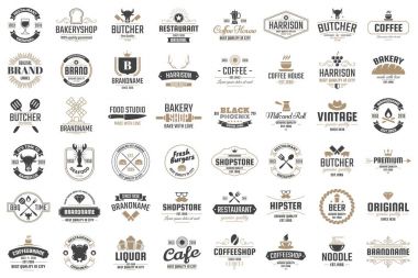 Restoran Retro vektör Logo afiş, poster, afiş için