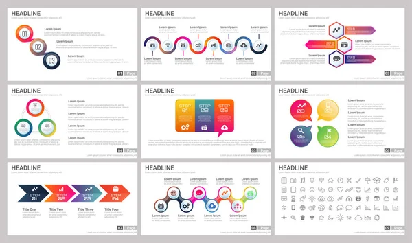 Elementos Modernos Infografías Para Presentaciones Plantillas Para Banner Póster Volante — Vector de stock