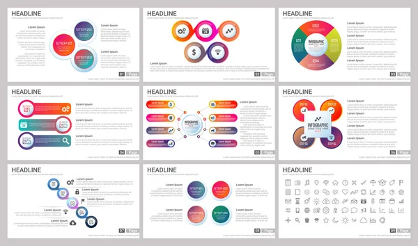 Elementos Modernos Infografías Para Presentaciones Plantillas Para Banner Póster Volante — Vector de stock