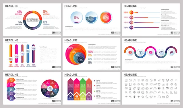 Elementos Modernos Infográficos Para Apresentações Modelos Para Banner Cartaz Folheto — Vetor de Stock