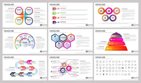 Elementos Modernos Infografías Para Presentaciones Plantillas Para Banner Póster Volante — Vector de stock